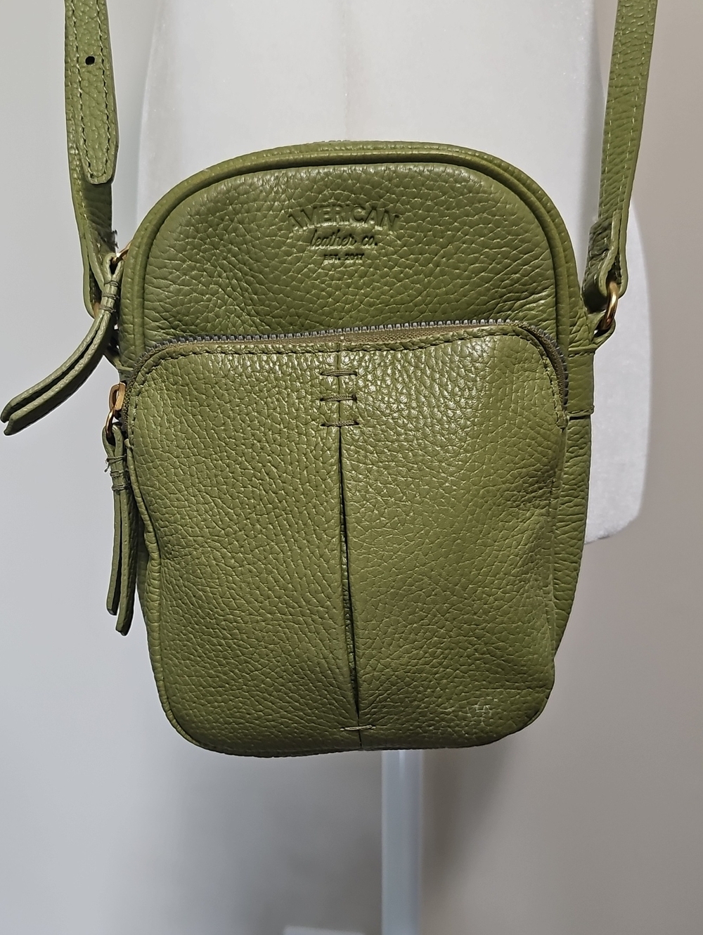 American Leather Co. Cleveland Mini Crossbody Bag – Matcha Green Leather